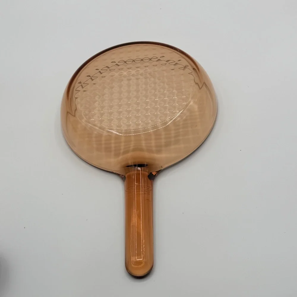 Vision Corning France 7 Inch Amber Glass Skillet V-7-B Waffle Bottom Vintage Pan